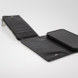 iPhone 15 Pro Case Hülle - Brieftaschen-Hülle luxuriös und raffiniert mit Magnet Verschluss & Münz- und Kartenfach  - Schwarz
