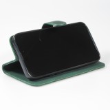 Fourre iPhone 14 Pro Max - Flip 3D en similicuir Oeil du tigre - Vert