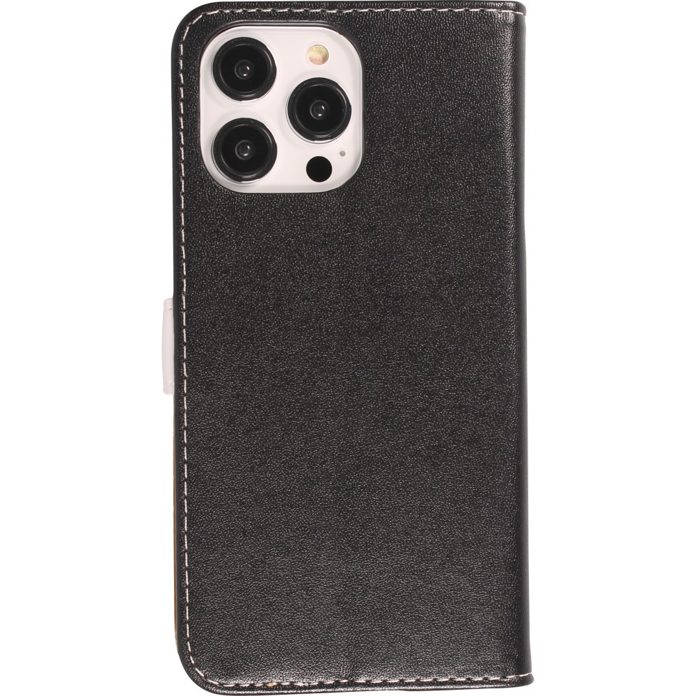 iPhone 14 Pro Max Case Hülle - Flip Geometrisch - Schwarz & weiss