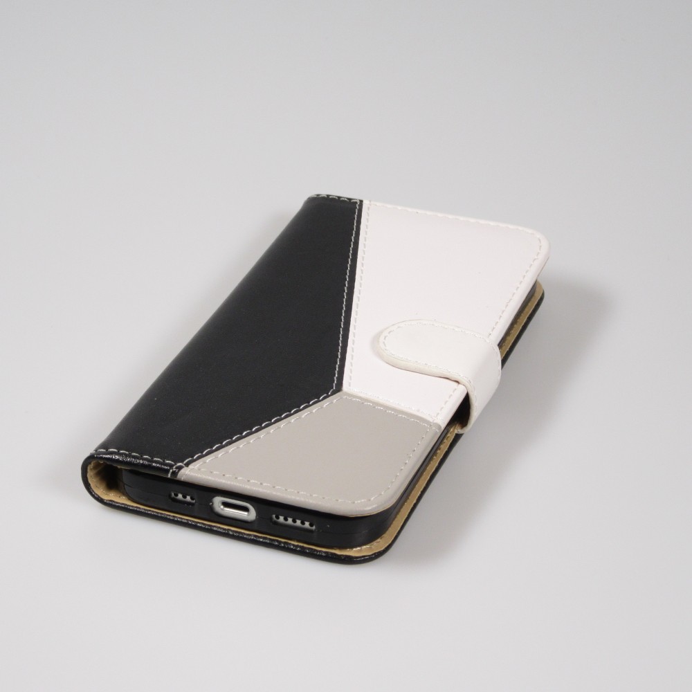 iPhone 14 Pro Max Case Hülle - Flip Geometrisch - Schwarz & weiss