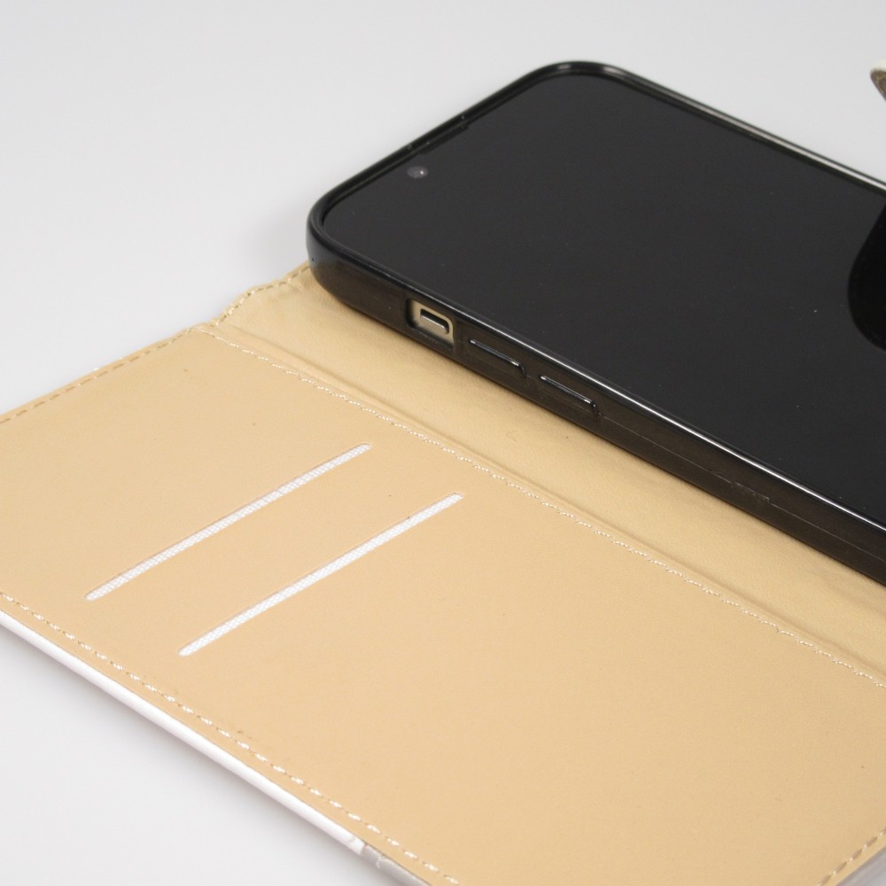 iPhone 14 Pro Max Case Hülle - Flip Geometrisch - Schwarz & weiss