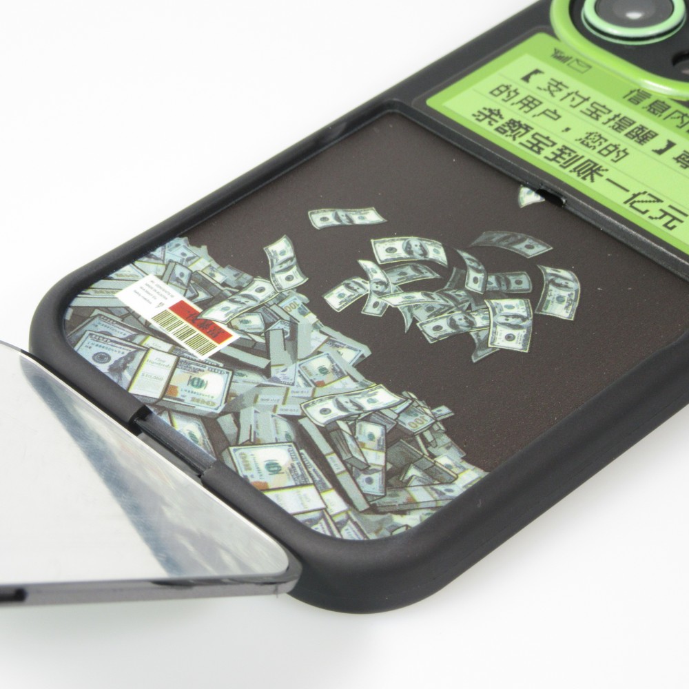 iPhone 14 Pro Case Hülle - Lustige Spass Hülle 3D Retro Nokia Phone mit Spiegel - Schwarz