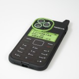 iPhone 14 Pro Case Hülle - Lustige Spass Hülle 3D Retro Nokia Phone mit Spiegel - Schwarz