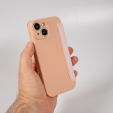 iPhone 15 Case Hülle - Flip weiches Silikon mit matt glatter Oberfläche - Beige