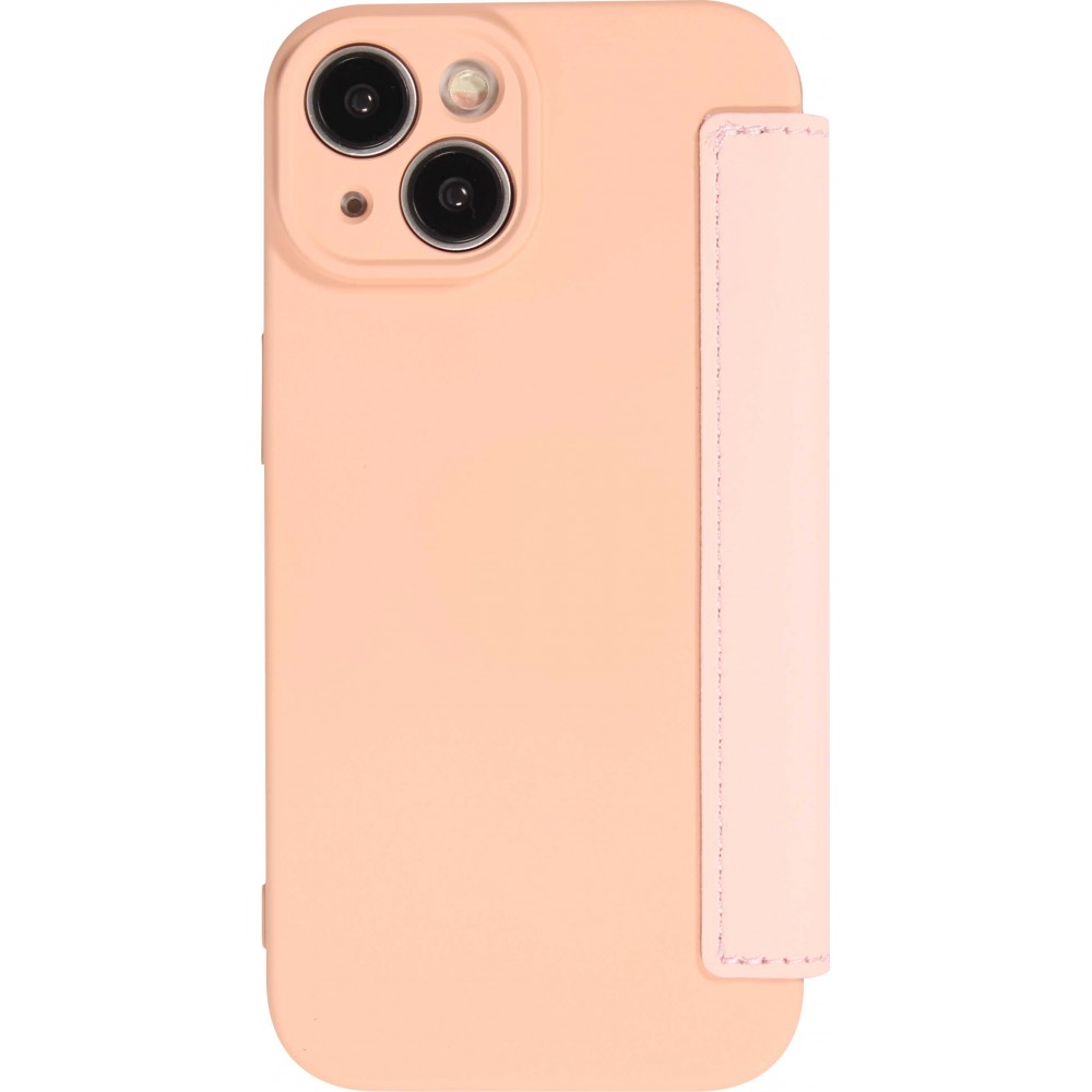 iPhone 15 Case Hülle - Flip weiches Silikon mit matt glatter Oberfläche - Beige