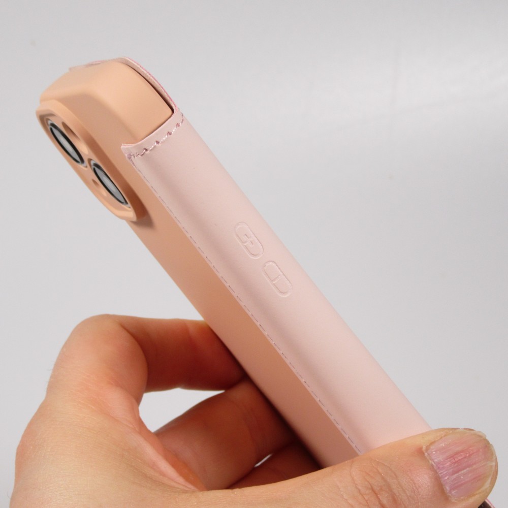 iPhone 15 Case Hülle - Flip weiches Silikon mit matt glatter Oberfläche - Beige