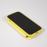 iPhone 15 Case H&uuml;lle - Flip weiches Silikon mit matt glatter Oberfl&auml;che - Gelb