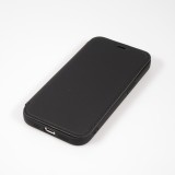 iPhone 15 Case H&uuml;lle - Flip weiches Silikon mit matt glatter Oberfl&auml;che - Schwarz