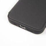 iPhone 15 Case H&uuml;lle - Flip weiches Silikon mit matt glatter Oberfl&auml;che - Schwarz