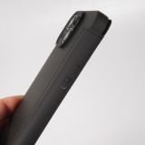 iPhone 15 Case H&uuml;lle - Flip weiches Silikon mit matt glatter Oberfl&auml;che - Schwarz