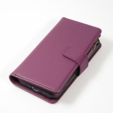 iPhone 15 Pro Max Case Hülle - Brieftaschen-Hülle luxuriös und raffiniert mit Magnet Verschluss & Münz- und Kartenfach - Dunkelviolett