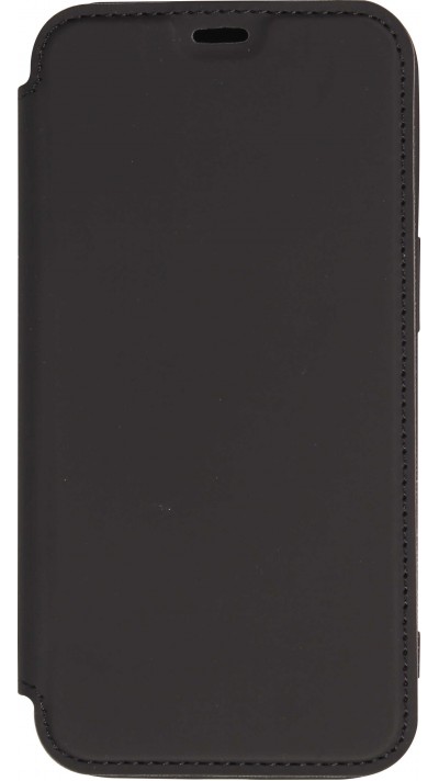 Fourre iPhone 15 Pro Max - Flip silicone souple avec surface lisse et mate - Noir