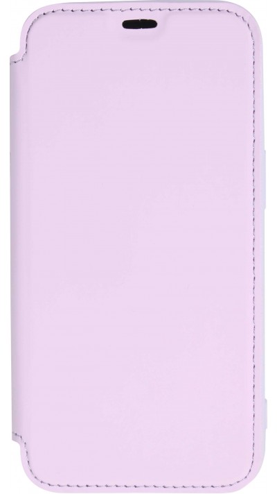 Fourre iPhone 15 Pro Max - Flip silicone souple avec surface lisse et mate - Violet clair