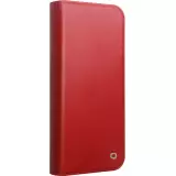 iPhone 16 Case Hülle - Qialino Flip Matt Wallet Echtleder - Rot