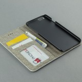 Hülle iPhone 7 / 8 / SE (2020, 2022) - Flip Lines - Braun