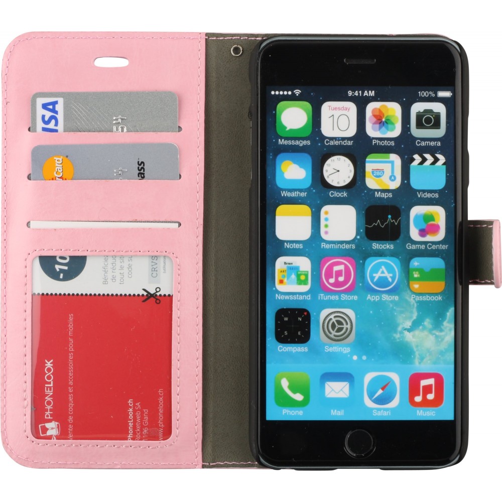 Hülle iPhone 6/6s - Premium Flip - Hellrosa