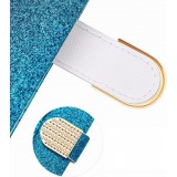 Hülle iPhone 7 / 8 / SE (2020, 2022) - Flip Croco Strass  blau