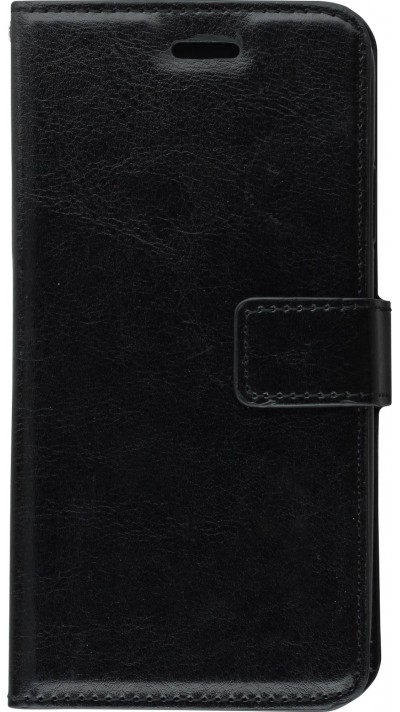 Hülle iPhone Xs Max - Premium Flip Leder Tasche - Schwarz