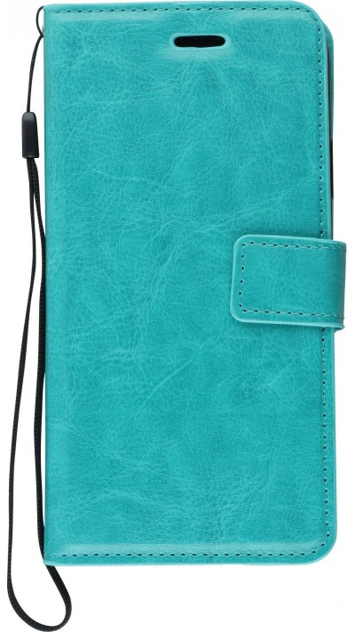 Hülle iPhone Xs Max - Premium Flip Leder Tasche - Türkis