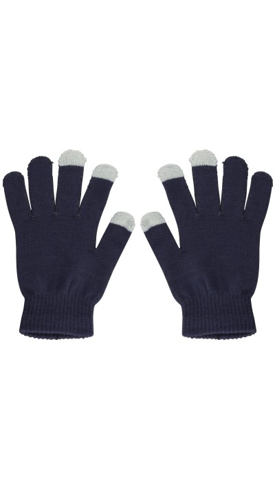 Universal Handschuhe für Winter mit Touchscreen kompatibilität - Universalgrösse - Blau grau