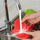 Hitzebeständige Silikon Schutz Handschuhe Universalgrösse für Bachofen - Rosa
