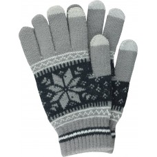 Strickhandschuhe "Snowflake" für Winter mit Touchscreen kompatibilität - Grau