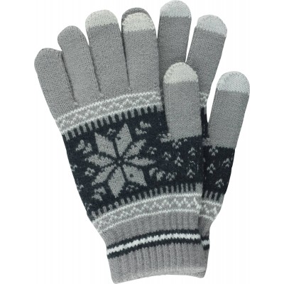 Strickhandschuhe "Snowflake" für Winter mit Touchscreen kompatibilität - Grau
