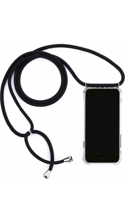 Hülle Samsung Galaxy S24 Ultra - Gummi transparent mit Seil - Schwarz