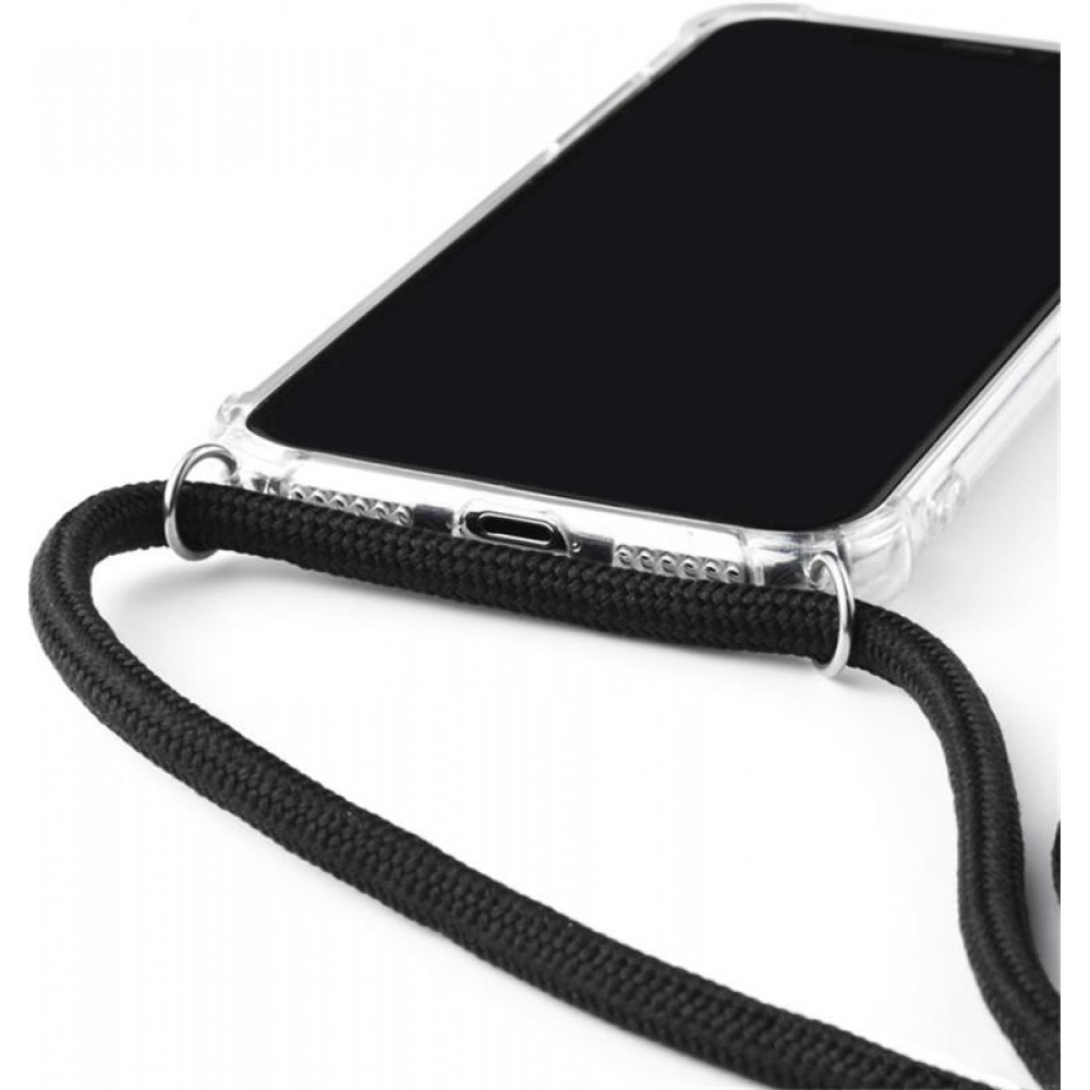 Hülle Samsung Galaxy S25 - Gummi transparent mit Seil - Grau
