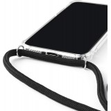 iPhone 13 Pro Max Case Hülle - Gummi transparent mit Seil - Schwarz