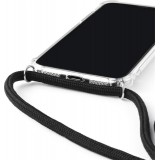 Hülle Samsung Galaxy S25 - Gummi transparent mit Seil - Grau