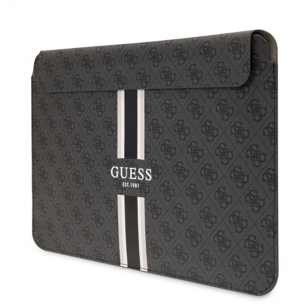 Guess Logo Stripes Housse pour Laptop et MacBook 16" - Noir
