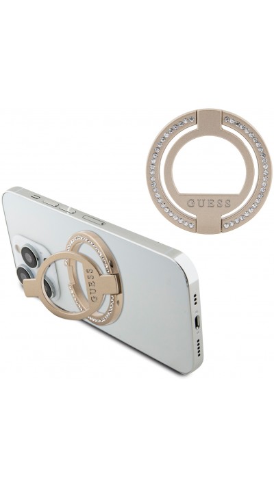 Guess Magnetring Telefonhalter mit Strass kompatibel Magsafe - Gold