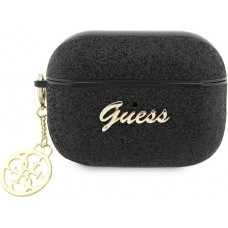 AirPods Pro / Pro 2 Case Hülle - Guess Paillettes Logo Metallisch Gold - Schwarz