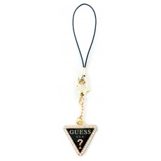 Guess Schmuckanhänger Telefonschmuck dekorativ mit Strasssteinen - Schwarz / gold