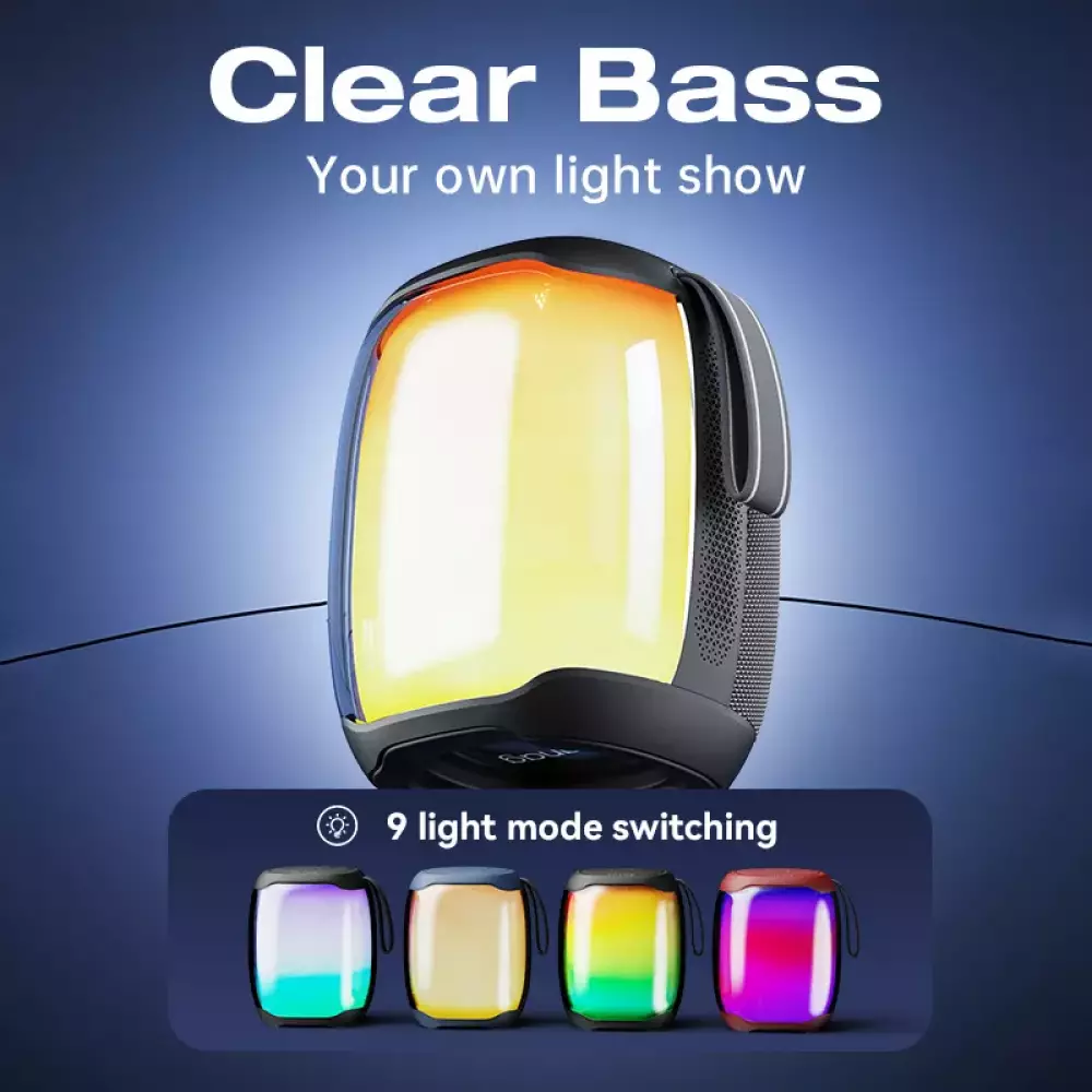 Bluetooth-Lautsprecher LED Leuchtender tragbarer kabelloser Sanag V12S Pro transparenter Kunststoffrückseite - Schwarz
