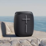 Bluetooth-Lautsprecher LED Leuchtender tragbarer kabelloser Sanag V12S Pro transparenter Kunststoffrückseite - Schwarz