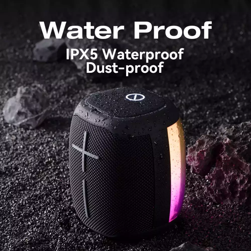 Bluetooth-Lautsprecher LED Leuchtender tragbarer kabelloser Sanag V12S Pro transparenter Kunststoffrückseite - Schwarz