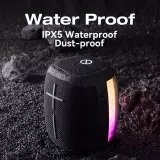 Bluetooth-Lautsprecher LED Leuchtender tragbarer kabelloser Sanag V12S Pro transparenter Kunststoffrückseite - Schwarz