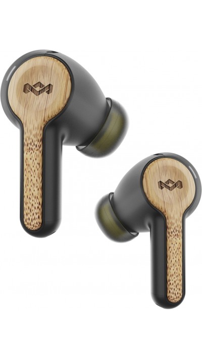 House of Marley Rebel - Kabellose Bluetooth Kopfhörer True Wireless In-Ear Bamboo - Schwarz