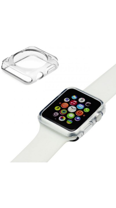 Hülle Apple Watch 38mm - Gummi Transparent Silikon Gel Simple Super Clear flexibel