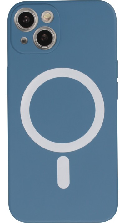 iPhone 13 Case Hülle - Soft-Shell silikon cover mit MagSafe und Kameraschutz - Dunkelblau