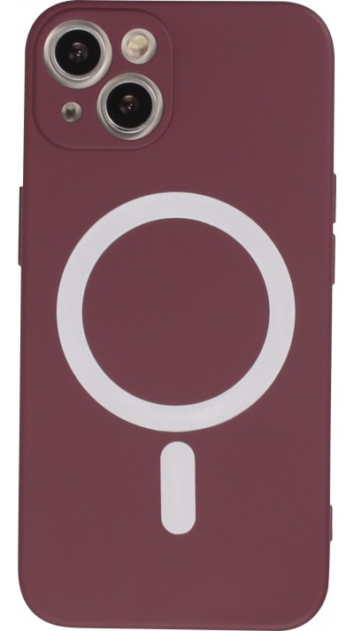 iPhone 13 Case Hülle - Soft-Shell silikon cover mit MagSafe und Kameraschutz - Bordeaux