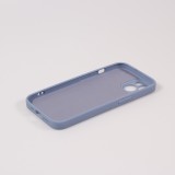 iPhone 15 Case Hülle - Soft-Shell silikon cover mit MagSafe und Kameraschutz - Blau grau