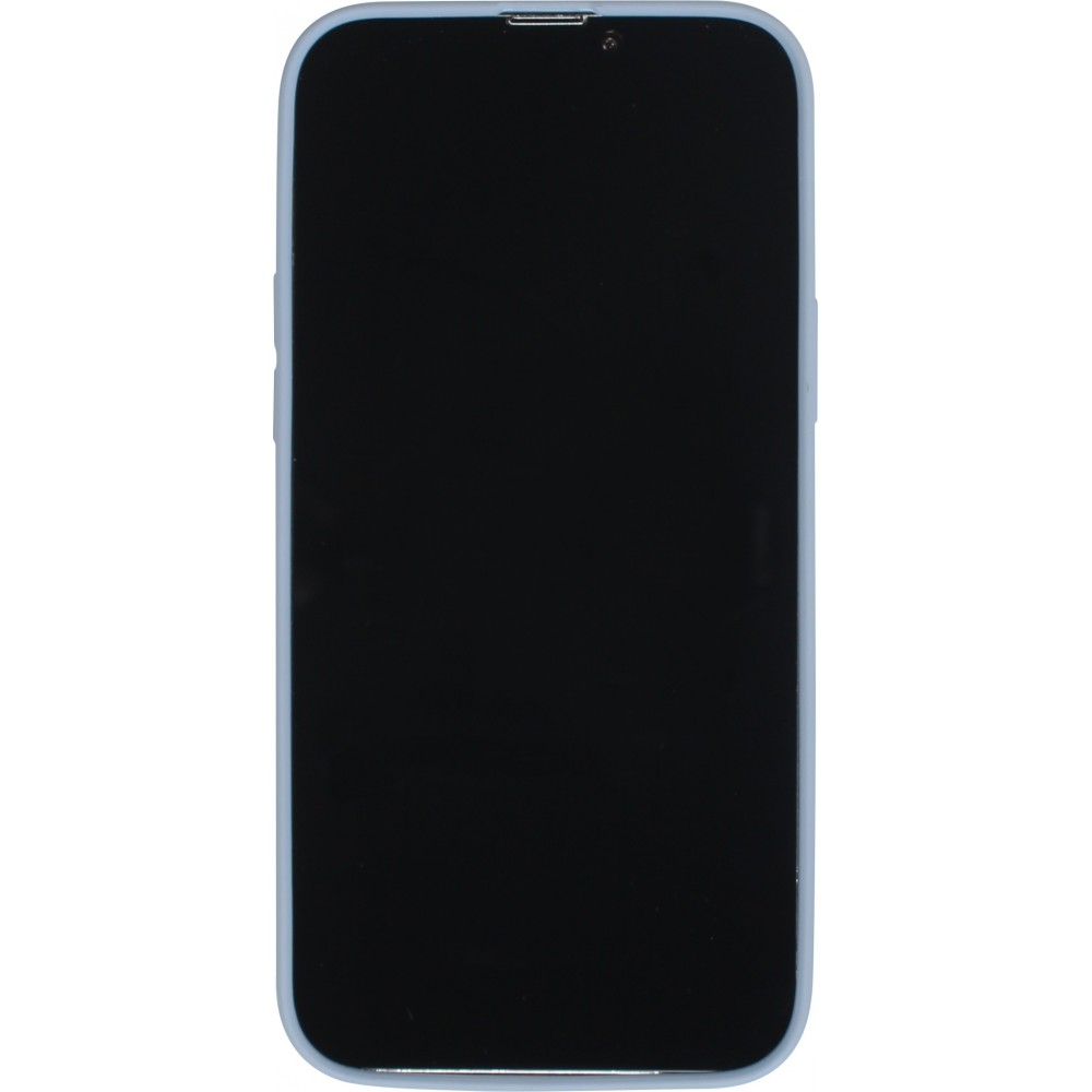 iPhone 15 Case Hülle - Soft-Shell silikon cover mit MagSafe und Kameraschutz - Blau grau