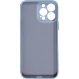 iPhone 15 Case Hülle - Soft-Shell silikon cover mit MagSafe und Kameraschutz - Blau grau