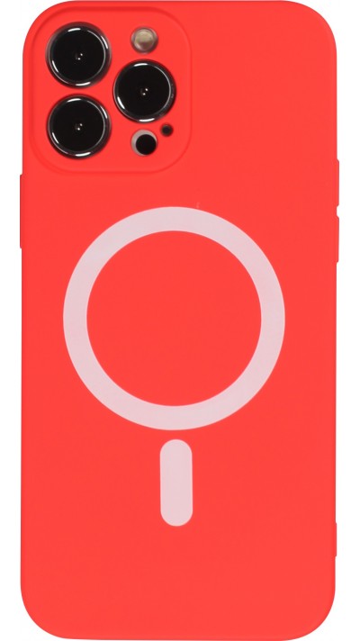 iPhone 13 Pro Case Hülle - Soft-Shell silikon cover mit MagSafe und Kameraschutz - Rot