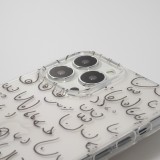 iPhone 13 Pro Max Case Hülle - Transparentes Silikon Cover funny Cartoon Brüste Tattoo - Transparent