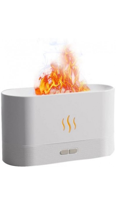 Humidificateur cheminée vapeur effet feu LED - Blanc