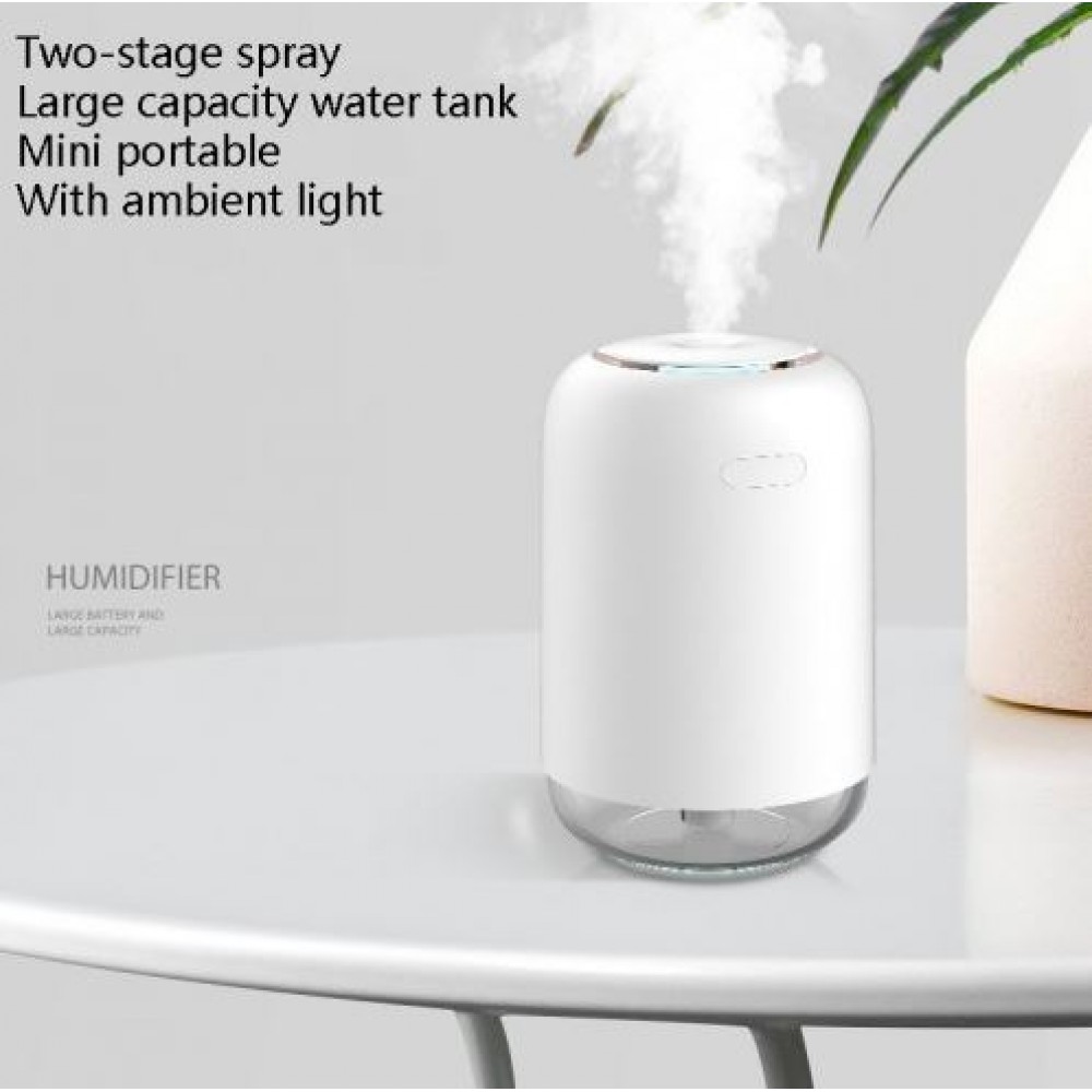 Humidificateur portable H03 avec lumière d'ambiance LED - Blanc